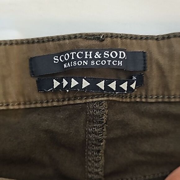 Scotch & Soda Maison Scotch La Bohemienne Skinny Pants Army Green size 32/32 - Picture 9 of 11